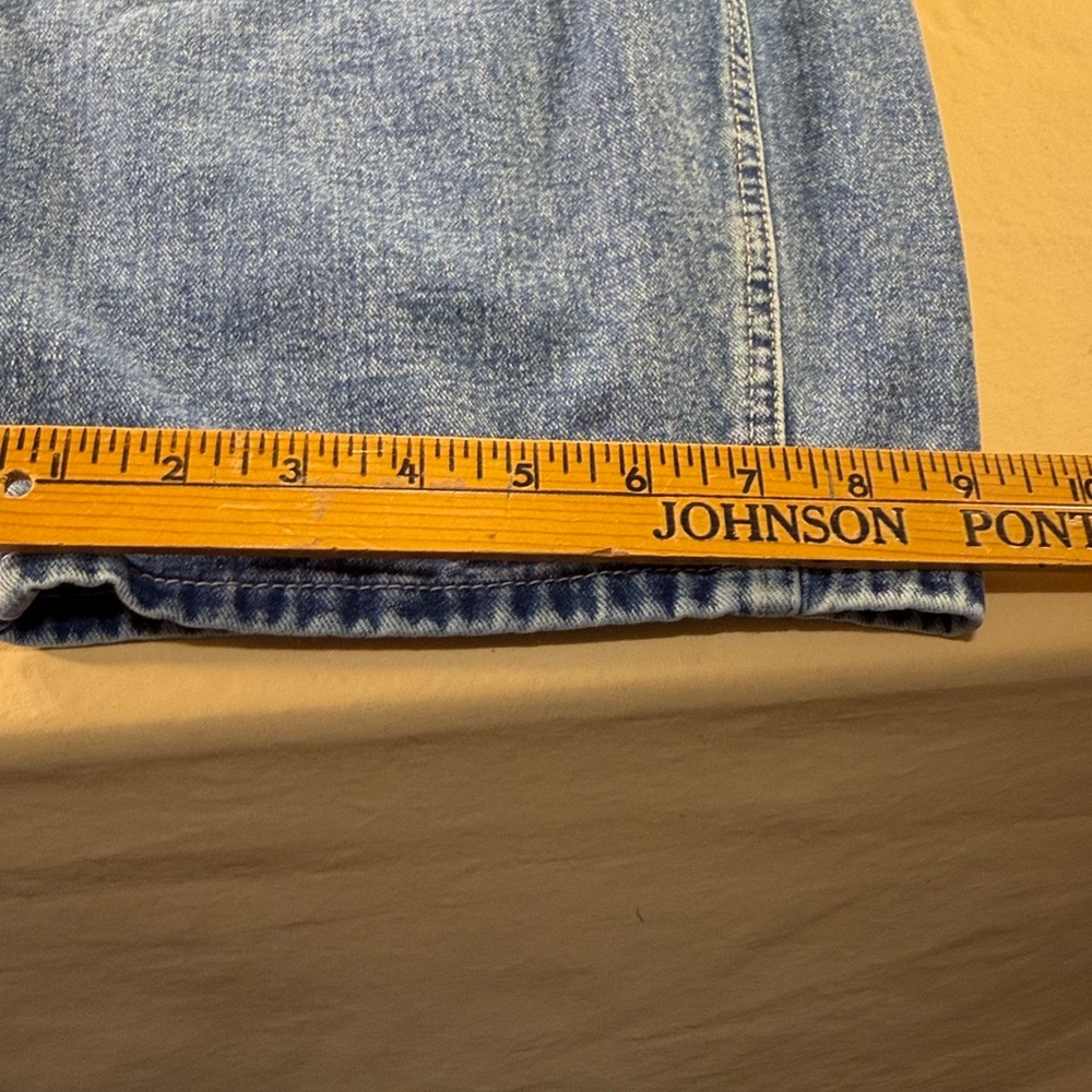 Women’s barrel leg blue denim jeans faded five pockets size 10 - Picture 7 of 10